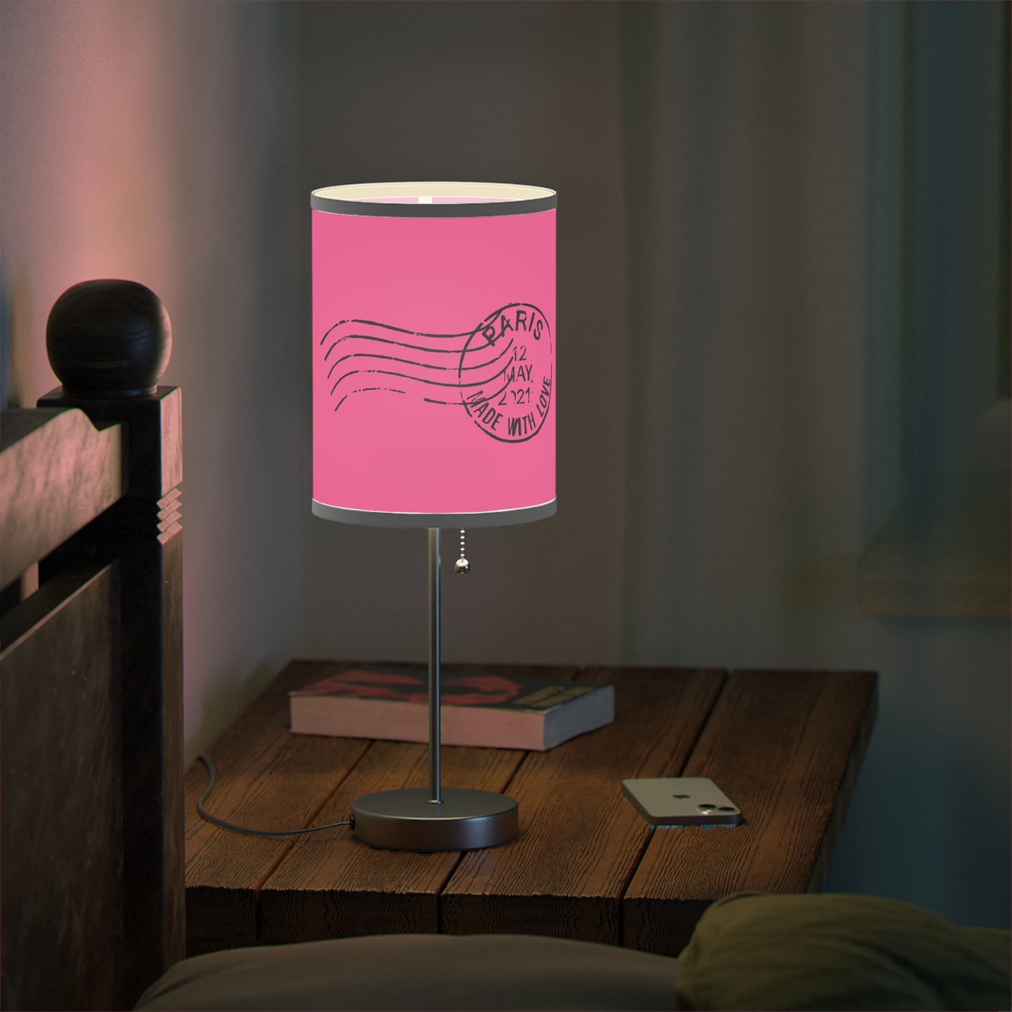 Pink Paris Inspired Lamp on a Stand, US|CA plug